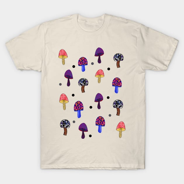 Mushrooms in Wonderland T-Shirt by Orchid's Art